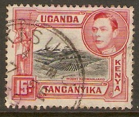 Kenya, Uganda and Tanganyika 1938 15c Black and rose-red. SG137.